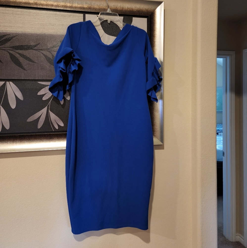 Blue Knee Length Dress